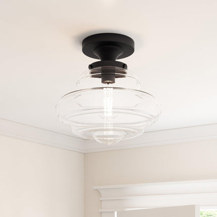 Solaria 1-Light Dark Brown Farmhouse Semi Flush Light Home Decor > Lighting > Ceiling Lights TriadCommerceInc