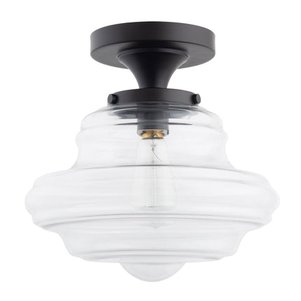 Solaria 1-Light Dark Brown Farmhouse Semi Flush Light Home Decor > Lighting > Ceiling Lights TriadCommerceInc Black