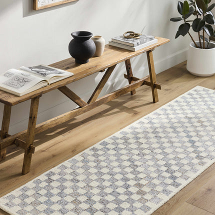 Halen Gray Checkered Area Rug Rugs TriadCommerceInc