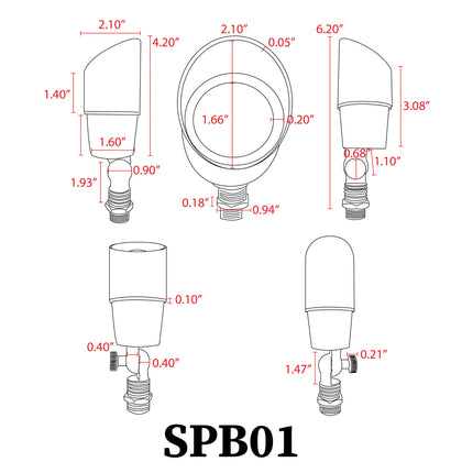 Low Voltage Brass Outdoor Landscape Spot Light Spot Light TriadCommerceInc