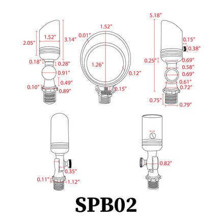 Low Voltage Brass Outdoor Directional Spot Light Spot Light TriadCommerceInc