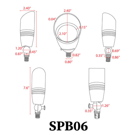 Low Voltage LED Outdoor Landscape Spotlight Brass Spot Light TriadCommerceInc