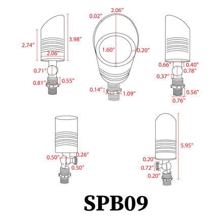 Low Voltage LED Outdoor Spotlight Brass Finish Spot Light TriadCommerceInc