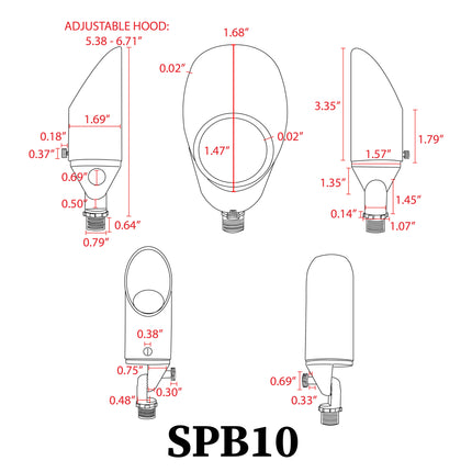 Brass LED Spot Light 8W Warm White Outdoor Spotlight Spot Light TriadCommerceInc