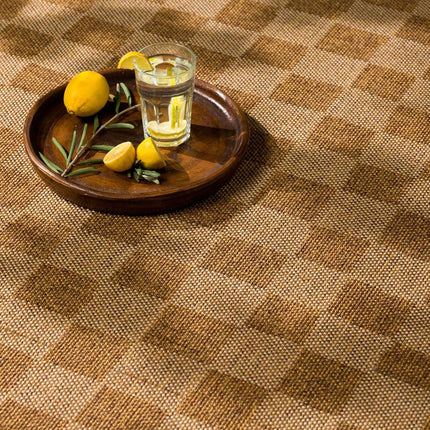 Kuval Checkered Brown Rug Rugs TriadCommerceInc