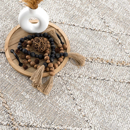 Baqer Bone & Tan Textured Performance Rug - Clearance Rugs TriadCommerceInc
