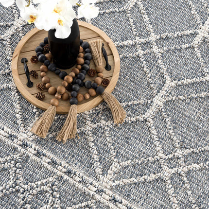 Diah Gray Blue & Bone Area Rug - Clearance Rugs TriadCommerceInc