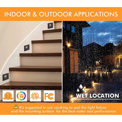 Rectangular LED Stair Step Light Waterproof 3CCT Step light TriadCommerceInc