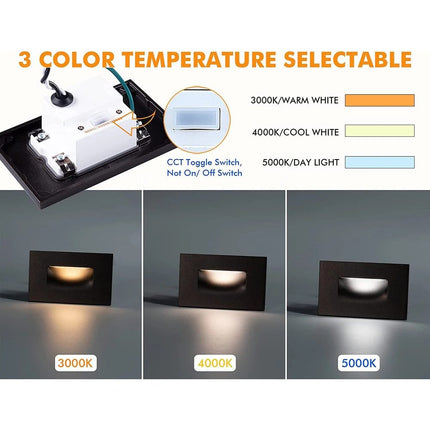 Rectangular LED Stair Step Light Waterproof 3CCT Step light TriadCommerceInc