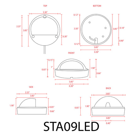 LED Round Aluminum Deck Light Surface Mount Deck Light TriadCommerceInc
