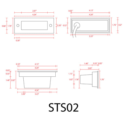 Outdoor LED Brick Wall Step Light Warm White Stainless Steel Step light TriadCommerceInc