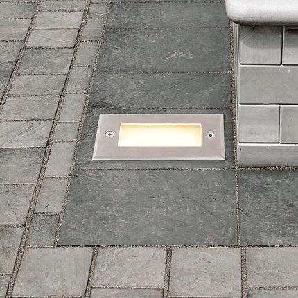Outdoor LED Brick Wall Step Light Warm White Stainless Steel Step light TriadCommerceInc