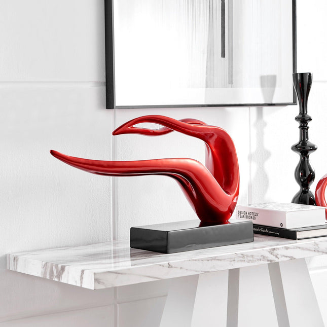 Saggita Abstract Sculpture // Metallic Red Sculpture TriadCommerceInc   