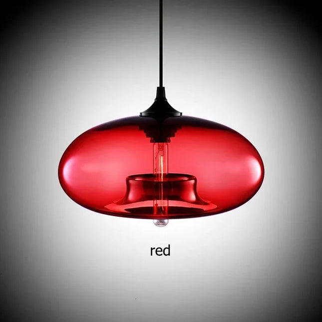 Nordic Hanging Spherical Light Fixtures Pendants TriadCommerceInc Red  