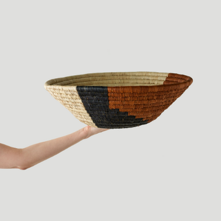 Mongu Tri-Color Hand-Woven Decorative Bowl Baskets & Vessels TriadCommerceInc