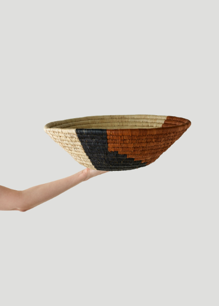 Mongu Tri-Color Hand-Woven Decorative Bowl Baskets & Vessels TriadCommerceInc