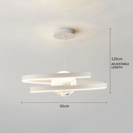 Modern Minimalist Nordic Chandelier Chandeliers TriadCommerceInc Moon Style - White Infinite Dimming | 60CM | 110V 