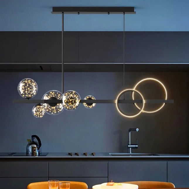 Nordic Lamparas LED Pendant Light Pendants TriadCommerceInc Black 95cm 50W | RC Remote Dimming