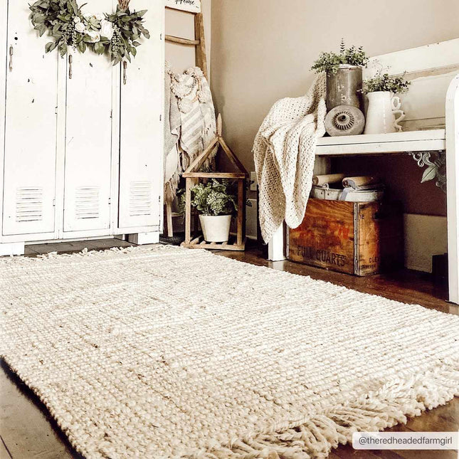 Senneterre Bleached Jute Rug Rugs TriadCommerceInc
