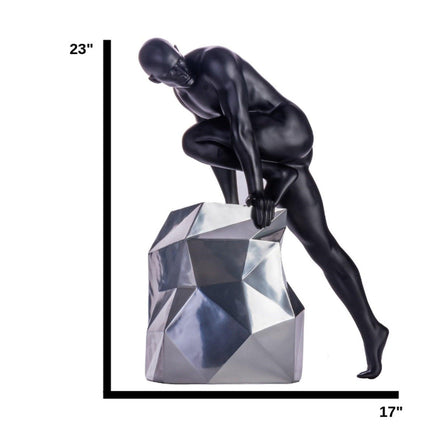 Sensuality Man Sculpture // Matte Black and Chrome Sculpture TriadCommerceInc   