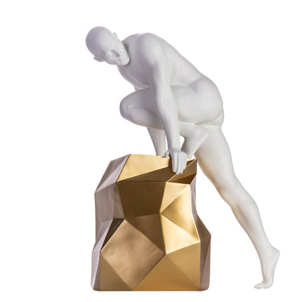Sensuality Man Sculpture // Matte White and Gold Sculpture TriadCommerceInc   