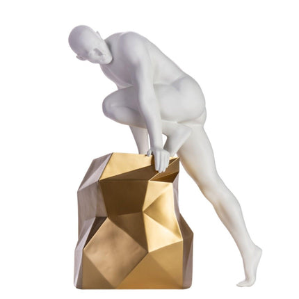 Sensuality Man Sculpture // Matte White and Gold Sculpture TriadCommerceInc   