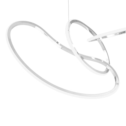 Seoul LED Hoops Rectangular Chandelier // Chrome Chandeliers TriadCommerceInc   
