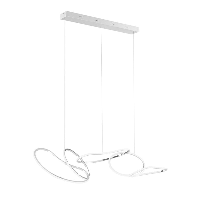Seoul LED Hoops Rectangular Chandelier // Chrome Chandeliers TriadCommerceInc   