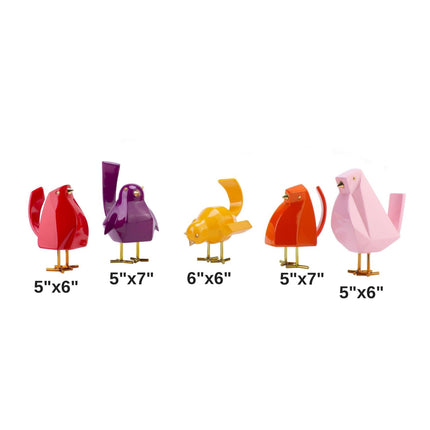 Set of Five Bird Sculptures // Multi-Color Sculpture TriadCommerceInc   