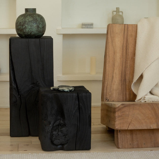 Charcoal Sculpture Pedestal - Short Sculptural Pedestal TriadCommerceInc