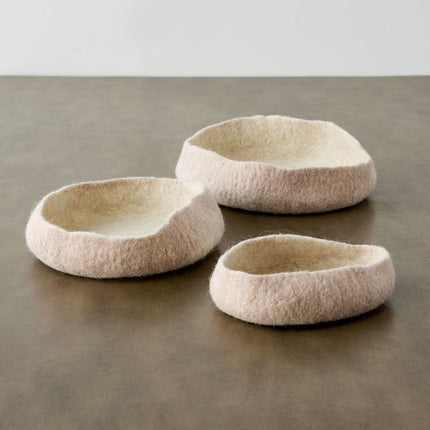 Soft Stone Hand Felted Nesting Bowls Baskets & Vessels TriadCommerceInc