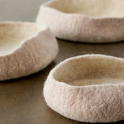 Soft Stone Hand Felted Nesting Bowls Baskets & Vessels TriadCommerceInc
