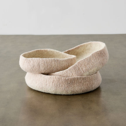 Soft Stone Hand Felted Nesting Bowls Baskets & Vessels TriadCommerceInc