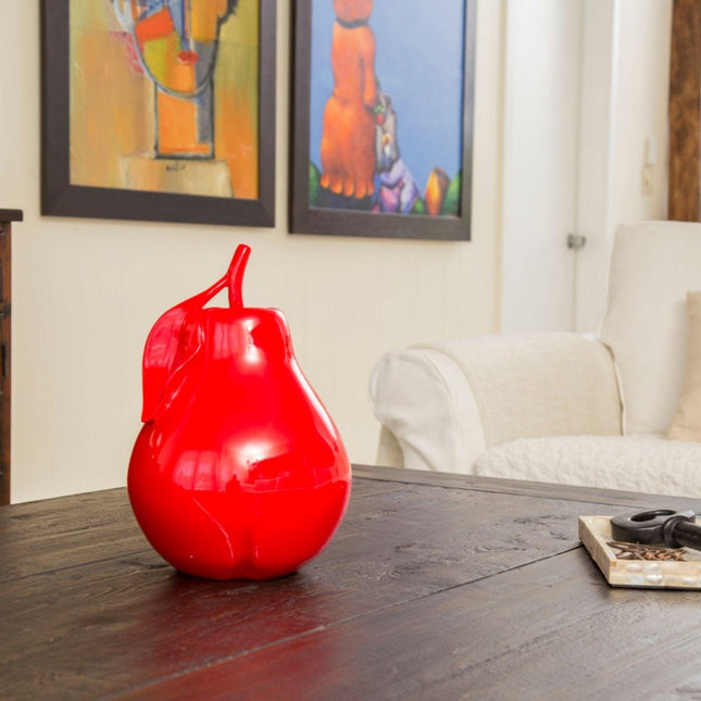 Solid Color Pear Sculpture // Red Sculpture TriadCommerceInc   