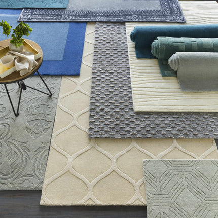 Brockton Solid Wool Teal Area Rug Rugs TriadCommerceInc