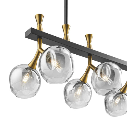 Sonder Rectangular Gold and Black Chandelier Chandeliers TriadCommerceInc   