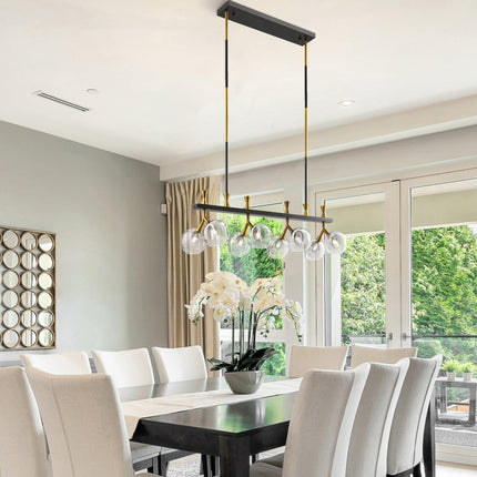 Sonder Rectangular Gold and Black Chandelier Chandeliers TriadCommerceInc   