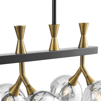 Sonder Rectangular Gold and Black Chandelier Chandeliers TriadCommerceInc   