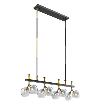 Sonder Rectangular Gold and Black Chandelier Chandeliers TriadCommerceInc   