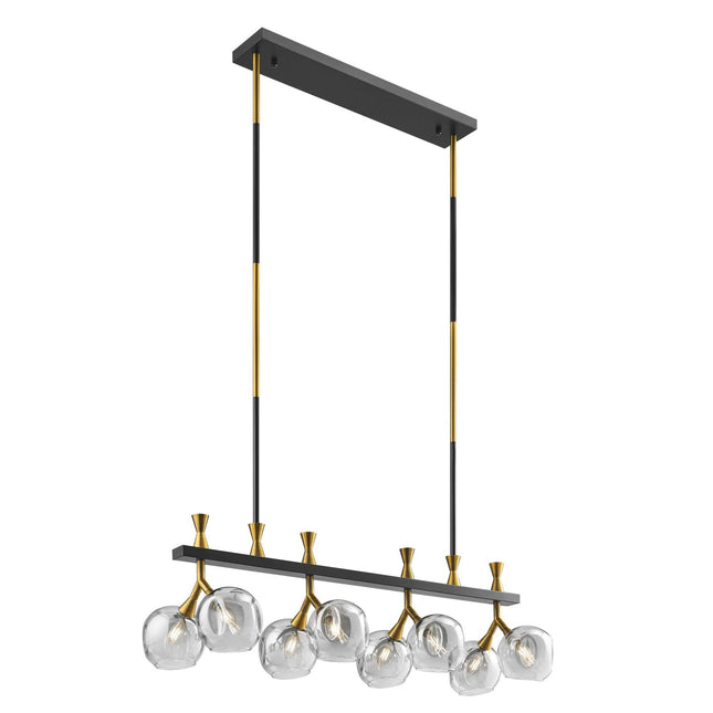 Sonder Rectangular Gold and Black Chandelier Chandeliers TriadCommerceInc   