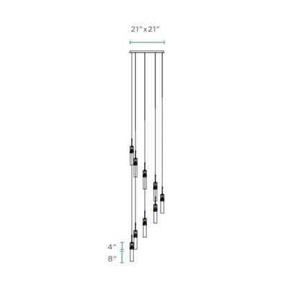 Sparkling Night Chandelier // 9 Light LED Spiral Chandeliers TriadCommerceInc   