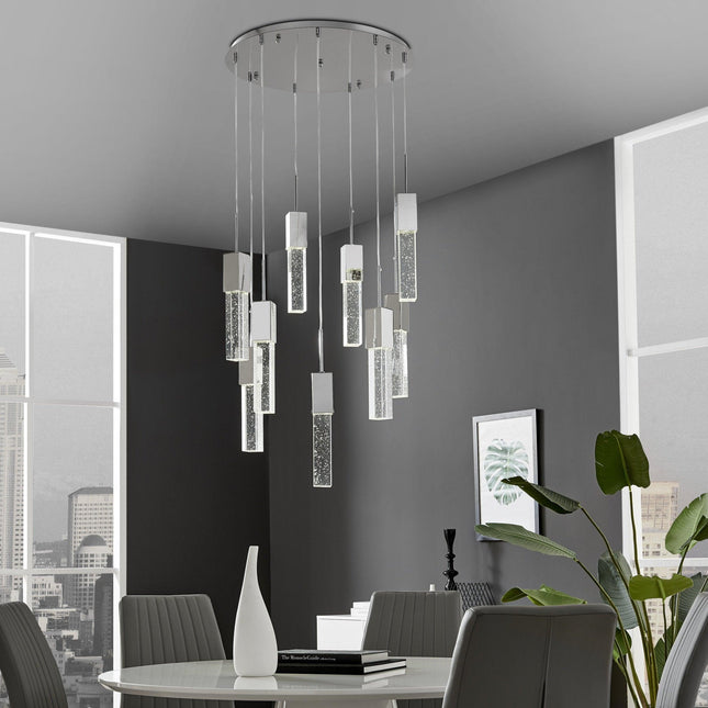 Sparkling Night Chandelier // 9 Light LED Spiral Chandeliers TriadCommerceInc   