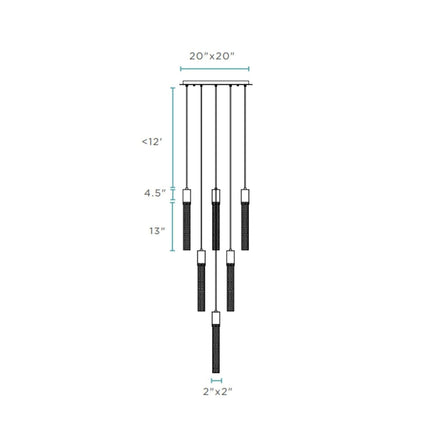 Sparkling Night Cylinder Chandelier// 13 Light Chandeliers TriadCommerceInc   