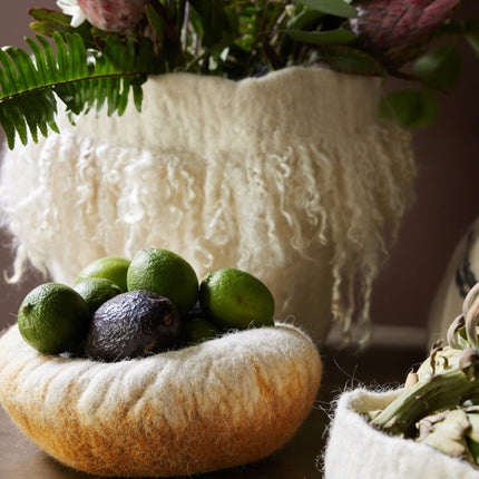Marigold Yellow Ombre Wool Ukhamba Bowl Baskets & Vessels TriadCommerceInc