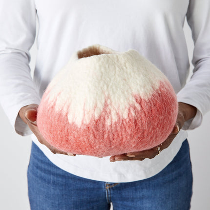 Sunkissed Coral Decorative Wool Ukhamba Bowl Baskets & Vessels TriadCommerceInc