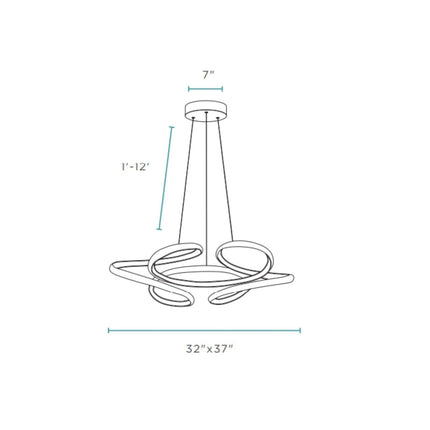 Suzhou LED Adjustable Chandelier // Chrome Finish Chandeliers TriadCommerceInc   