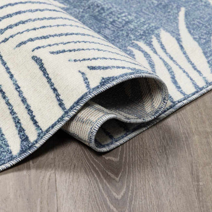 Thebarton Coastal Blue Palm Area Rug Rugs TriadCommerceInc