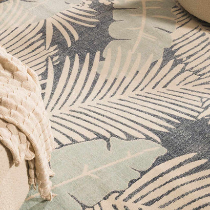Thebarton Coastal Blue Palm Area Rug Rugs TriadCommerceInc