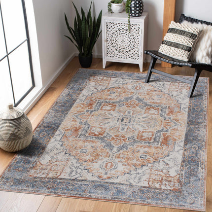 Blue Orange Hera Washable area rug - Clearance Rugs TriadCommerceInc