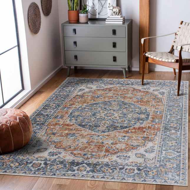 Rust Hiti Washable area rug - Clearance Rugs TriadCommerceInc
